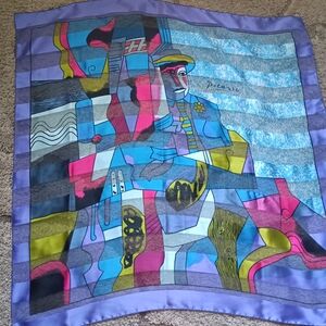 Paloma Picasso Multicolor Artistic Scarf